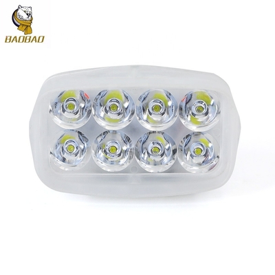 8 LED 12V de plástico de carcasa blanca de colores múltiples para los faros LED de la motocicleta