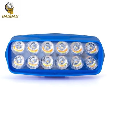 12W Blanco Amarillo Flash Plástico LED Luz LED de carcasa azul para motocicletas