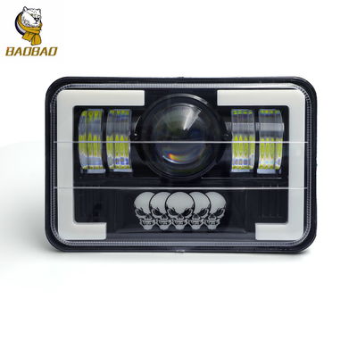 Cráneo de plástico de aluminio de 5 pulgadas Blanco amarillo luces delanteras de automóvil LED Moto Spotlight
