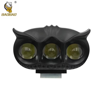 3 LED estilo búho negro de aluminio carcasa de motocicleta LED faroLuz de luz