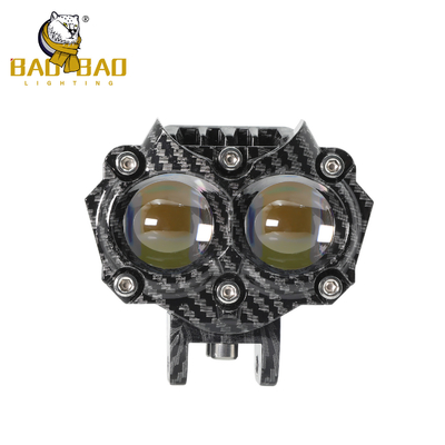 Capa de fibra de carbono Blanco Amarillo Flash Aluminio LED Luces de motocicleta