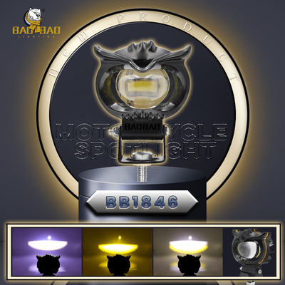 80V diseño de búho blanco amarillo anillo acrílico motocicleta LED focos