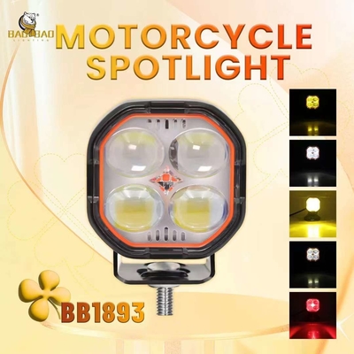 4 LED Blanco Rojo Amarillo Proyector Spotlight Luz LED Para Motocicleta Para Coche