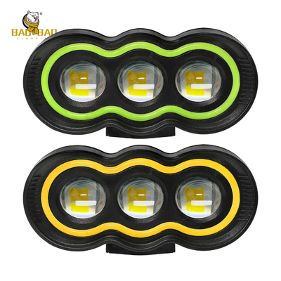 Plastico verde amarillo 3 LED delantero de la motocicleta LED luces de accesorio de la motocicleta