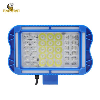 42 LED Rojo Azul Blanco Amarillo Flash Aluminio Casilla Azul Faro de motocicleta