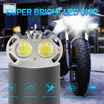 2 Perlas Blanco Amarillo Falso Aluminio Luz de Niebla de Motocicleta