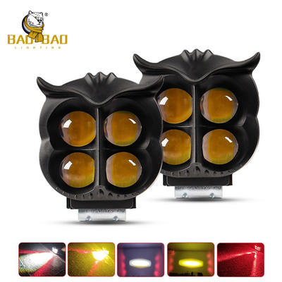 4 cuentas forma de búho negro plástico blanco amarillo disponible luz de niebla
