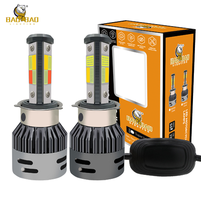 Linterna de metal azul blanco amarillo flash faro de motocicleta bombilla LED