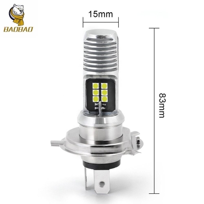 16W Bulbo de metal blanco Mini LED de conducción luz H4 BA20D delantero de la bicicleta