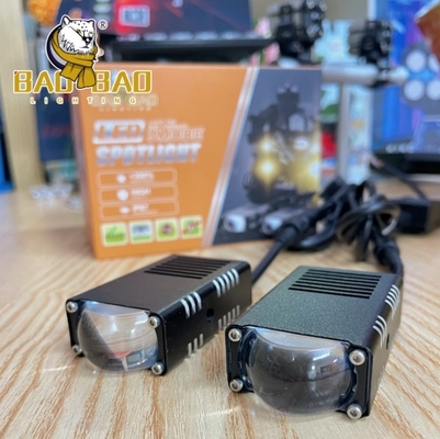 Ojo del Diablo Aluminio Blanco Amarillo Dual Color Proyector de Motocicleta Luz de Niebla