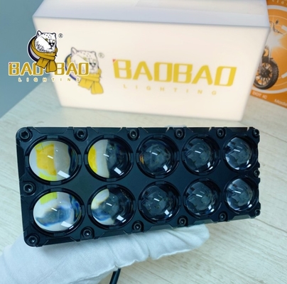 10 cuentas luz de niebla de aluminio RGB blanco amarillo flash de doble color pieza de repuesto de motocicleta