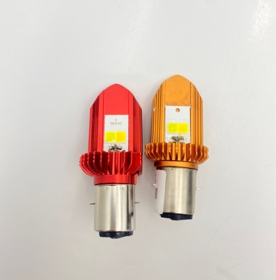 H4 Metal Blanco Amarillo Dual Color 2 Caras con bobina Motocicleta bombilla LED