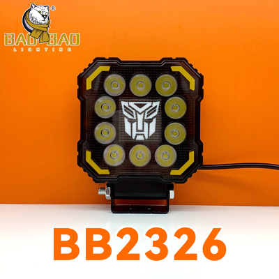 Universal de metal blanco amarillo de doble color de motocicleta faro LED luz de trabajo del coche