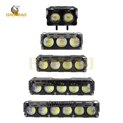 Full Aluminio Blanco Amarillo Flash de doble color 2 Ojos 3 Ojos faros LED para motocicleta