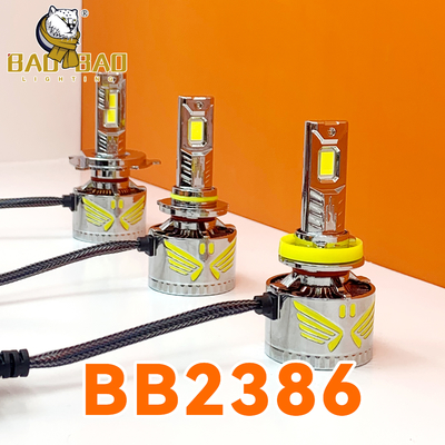Luz delantera LED de metal dorado H4 H7 H11 9006 9005 Luz delantera LED para automóvil