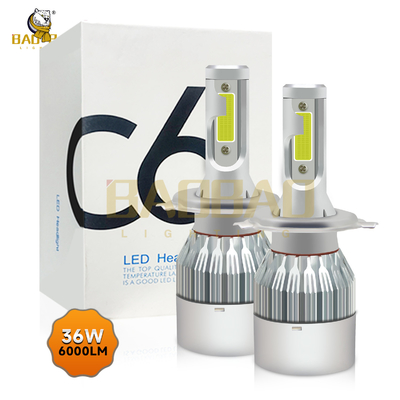 C6 H4 Blanco y amarillo de doble color 18 vatios Ferro Metal Faros de automóviles bombilla piezas de automóviles