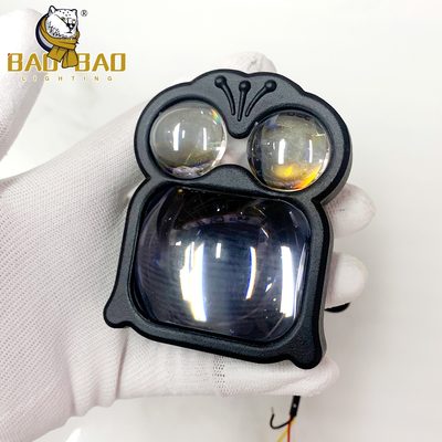 Luces antiniebla para motocicleta con forma de rana, ojos de diablo, blanco y amarillo, de aluminio, 12-80V